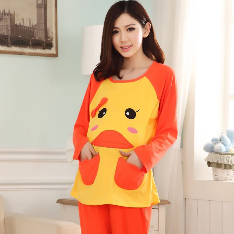 春<em>夏季产妇睡衣</em> 月子服 薄款 可爱卡通 孕妇睡衣