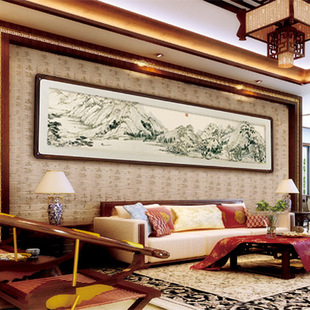 名画装饰画酒店宾馆别墅家居玄关书房办公室背景墙壁画富春山居图