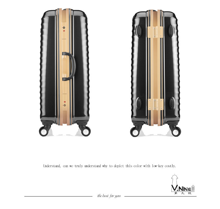 意大利品牌铝框行李箱 纯PC万向轮拉杆箱 男女