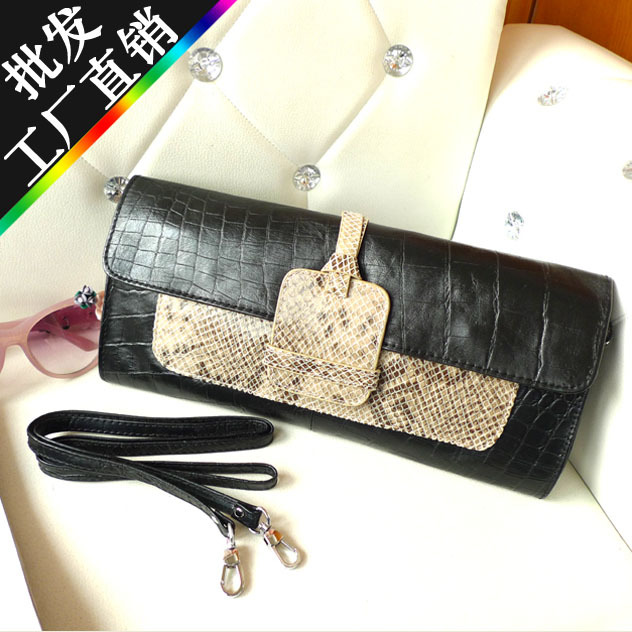 2014外貿出口奢華鱷魚紋牛皮女士手拿包小包斜挎時尚女包一件代發工廠,批發,進口,代購