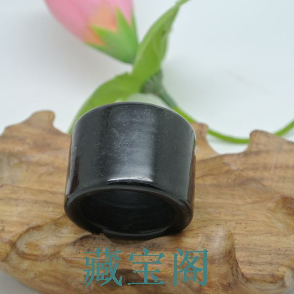 藏宝阁 天然墨玉扳指 玉石扳指批发 南阳玉器批发