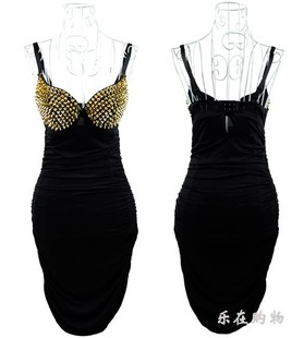 批发采购连衣裙-夜店晚装性感女子包臀吊带狼