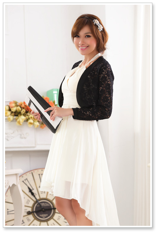the fat Extra large Women's wear Plus Size Fattening Hollow flower Lace loose coat full dress Shawl Cardigan Little coat 9620