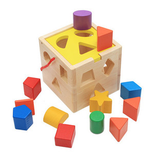 积木-外销十二孔智力盒 形状配对积木玩具 形状
