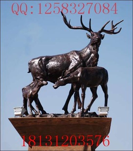 批发采购金属工艺品-铜雕动物雕塑 广场麋鹿、