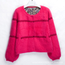 短款<em>韩版</em>灯笼袖<em>貂绒开衫</em>短外套_短外套<em>价格</em>_