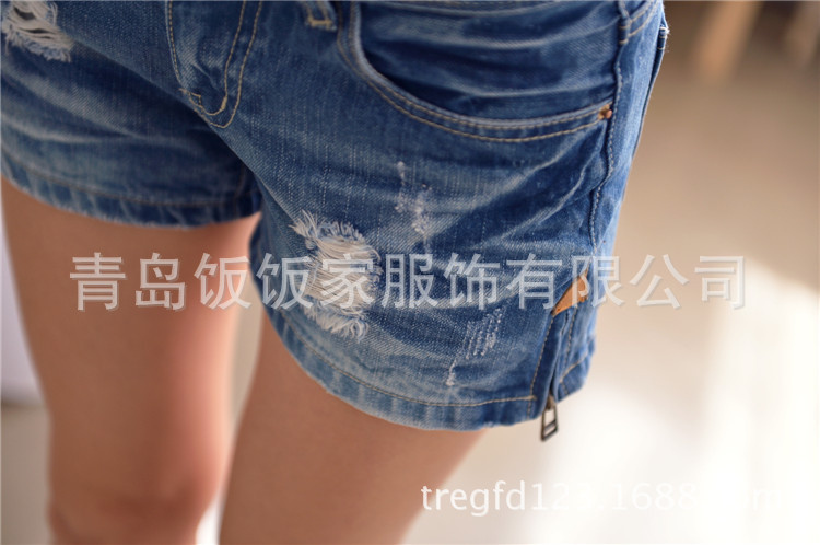 【<em>韩国</em>原单女装夏牛仔<em>短裤</em>女 显瘦<em>热</em>拉链牛仔