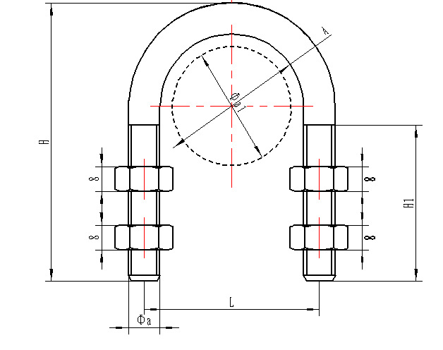 卡箍、抱箍-带垫块U型管夹 DIN3570 A型衍生