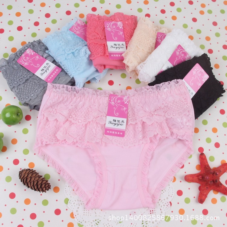 女士<em>内裤</em>-外贸内裤<em>女纯棉内裤批发</em> 日式蕾丝花