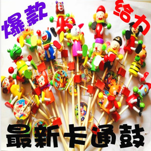 大量批发地摊货源玩具木偶动物摇鼓卡通动画木人很赚钱的玩具地摊
