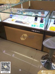 展示柜-2014上市新款 金色木纹OPPO手机柜台