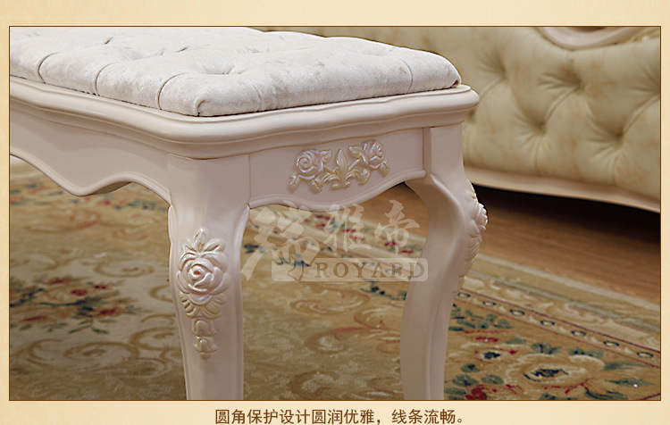 厂家批发价 法式欧式实木卧室床尾凳 实木换鞋凳 长凳