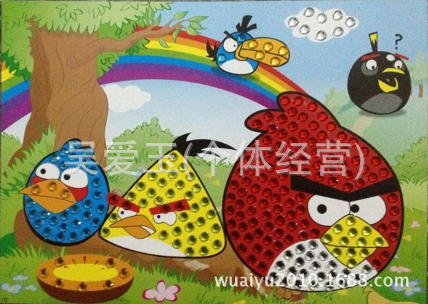 卡通制作钻石贴画,儿童益智拼图玩具,手工制作,立体画图片,卡