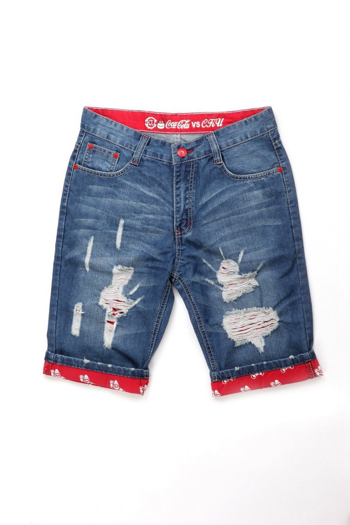 2014新款<em>男士短裤破洞</em>个性时尚男式牛仔裤修