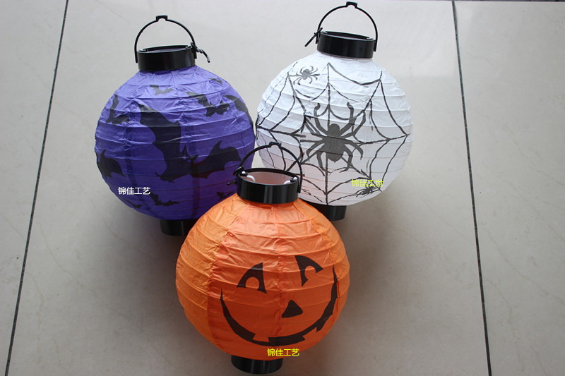 万圣节南瓜灯笼 鬼节用品 可挂南瓜纸灯笼 批发