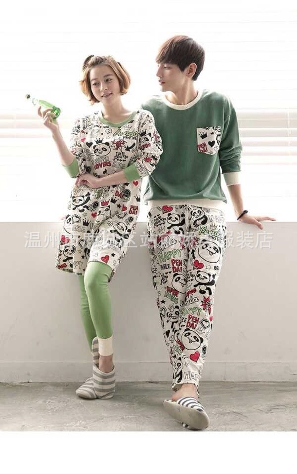 <em>韩国代购</em> PINK<em>情侣</em>纯棉<em>睡衣</em> 2014春秋卡通男士