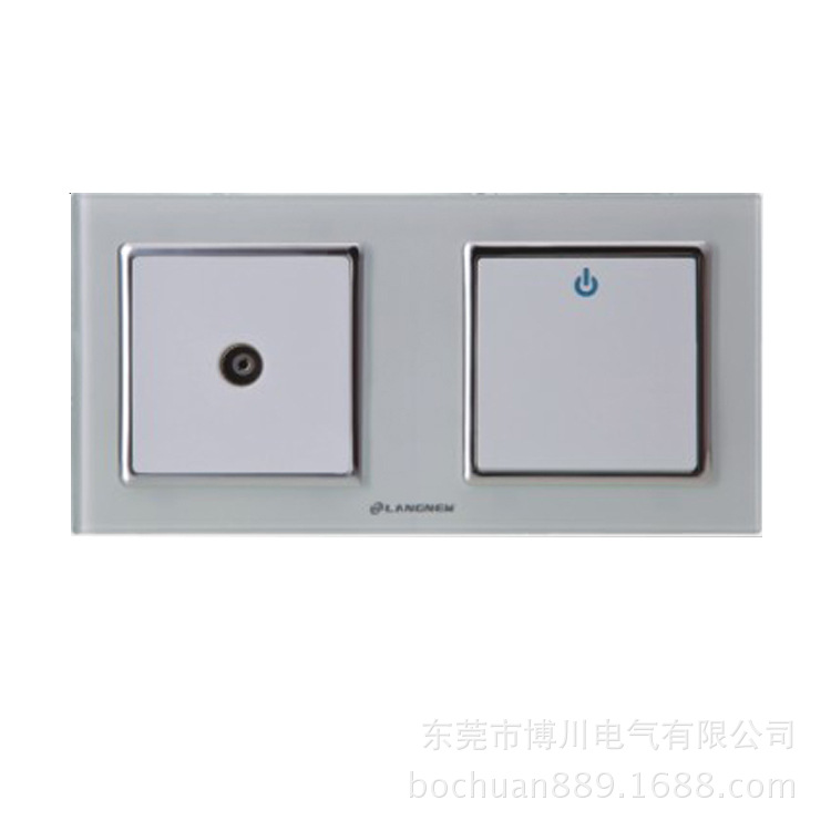 厂家直销两联排开关插座 钢化玻璃联排插座 墙壁联排开关批发