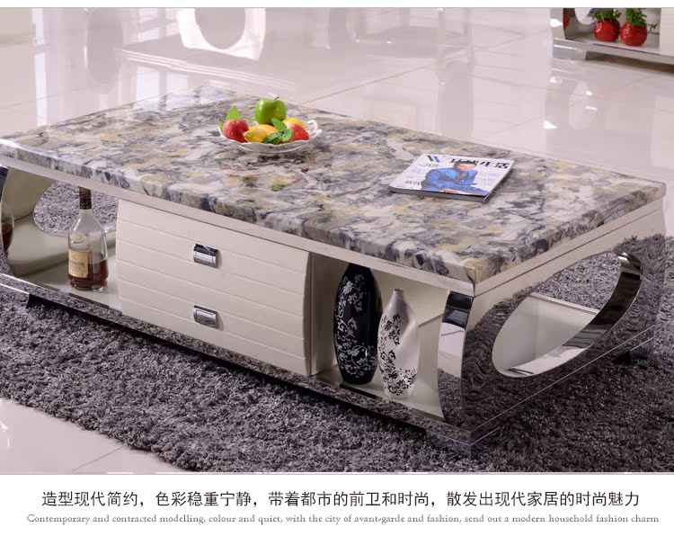 【佳优】2014新款现代不锈钢大理石811茶几 酒店客厅KTV家具