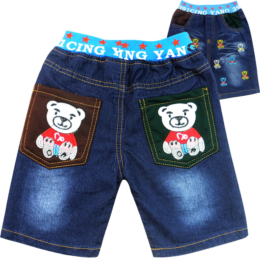 2014春夏韩版 儿童绣花洗水牛仔 男女<em>童短裤</em> 童