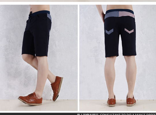 春夏运动<em>休闲短裤男</em>薄大码宽松直筒绣花沙滩裤