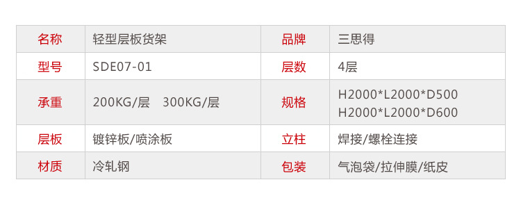轻型货架产品描述