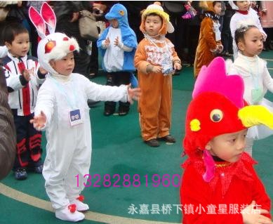 >> 小白兔服装红耳兔服装儿童卡通服动物装小兔子服装幼儿