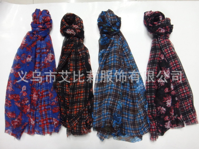 【时尚休闲大气高端花朵加苏格兰格自然元素