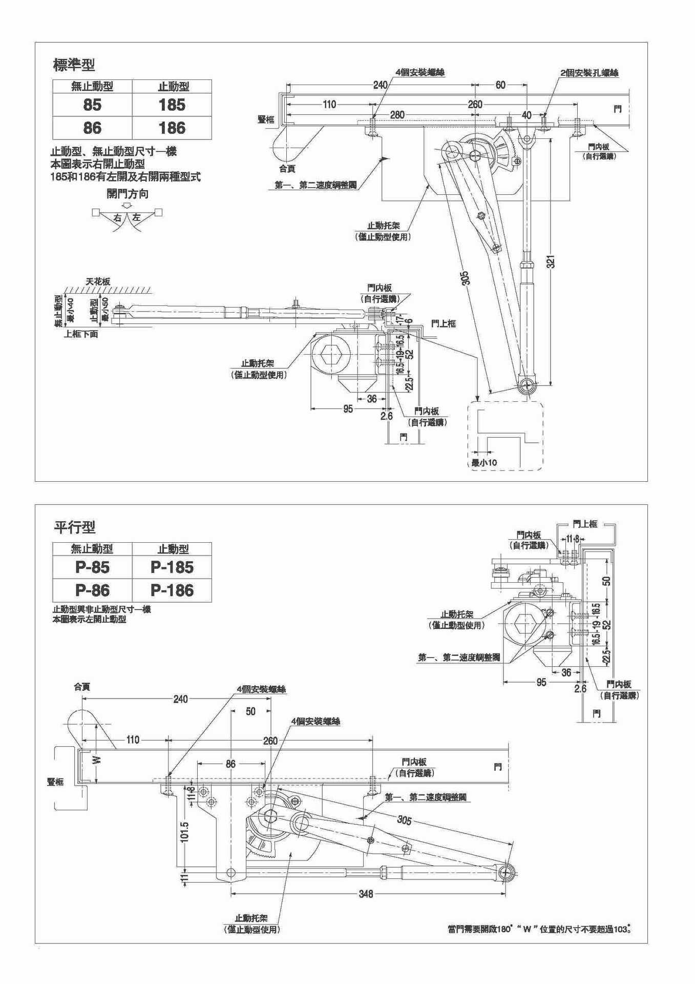 newstar地弹簧和newstar闭门器图片及尺寸图