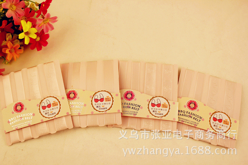 【BBQ厂家直销 爆款双根硅胶透明<em>压花文胸</em>带