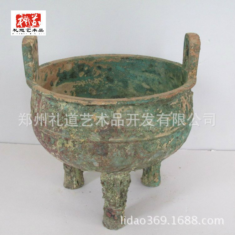 高仿青铜器干坑碳化红斑绿绣