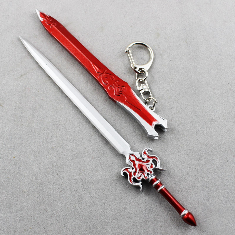 古剑奇谭 天墉城红玉佩剑 带铁鞘 合金剑扣钥匙扣