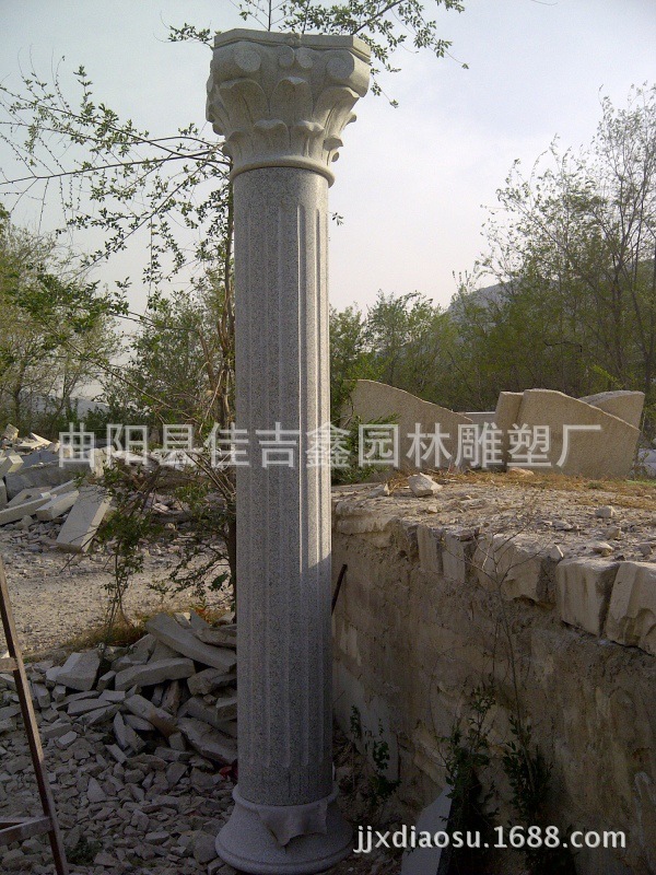 埃及米黄雕花柱头罗马柱/大理石室内欧式装饰罗马柱/石柱子加工