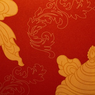 西藏红橘色海螺藏式装修佛堂寺院客厅餐厅墙纸壁纸批发直供独家