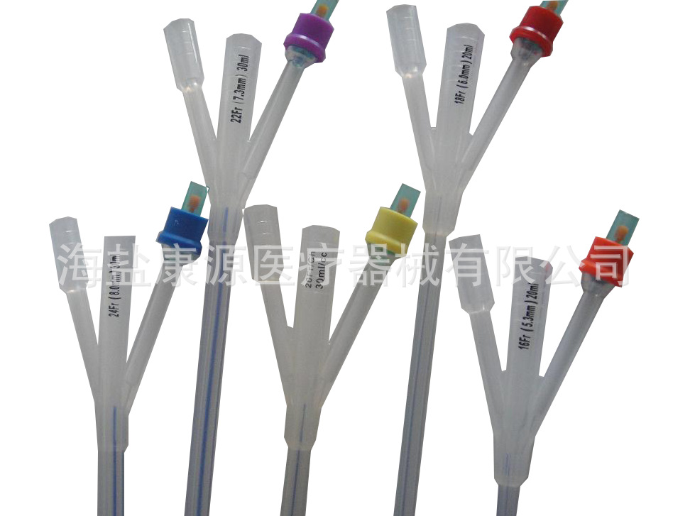 三腔标准型 一次性使用硅胶导尿管 100%