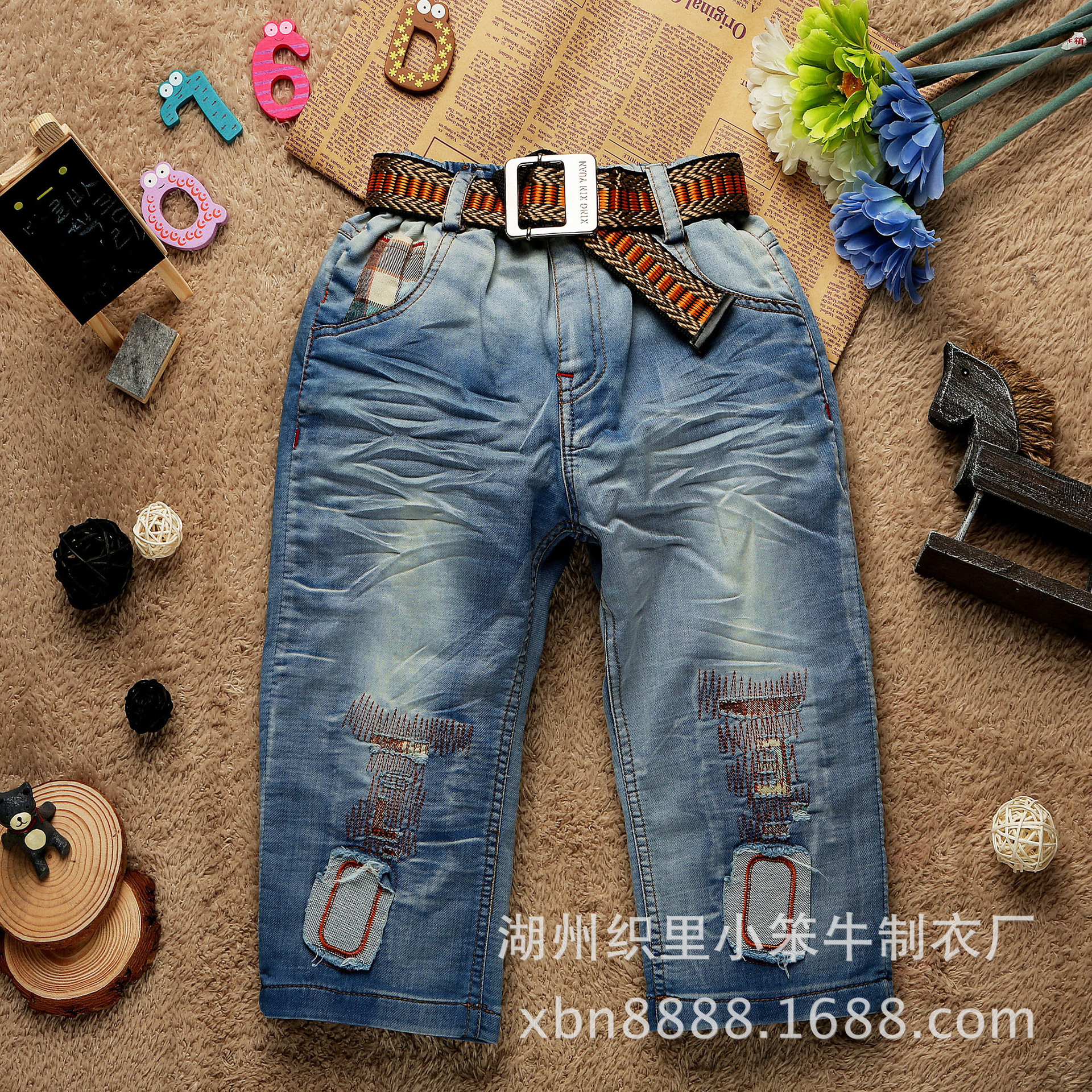 14年夏款牛仔中褲 童裝男童韓版牛仔褲批發 簡潔帥氣百搭款工廠,批發,進口,代購