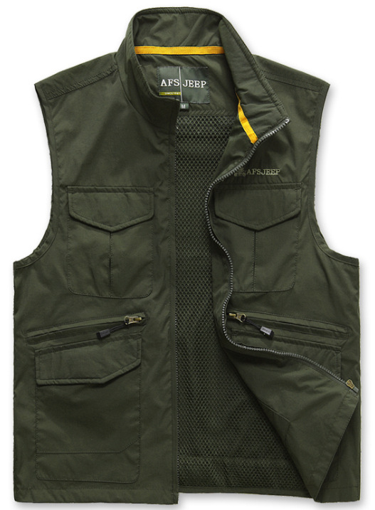 AFS <em>JEEP战地吉普</em>户外<em>马甲</em> 男士夏款钓鱼背