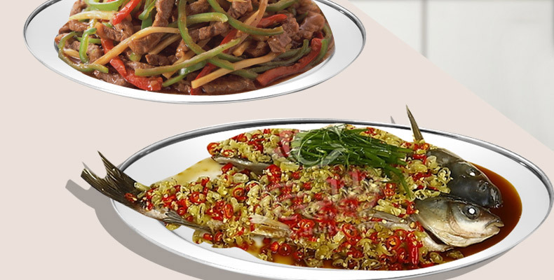 【佳达宝 加厚不锈钢高档鱼盘蒸鱼盘子装菜盘