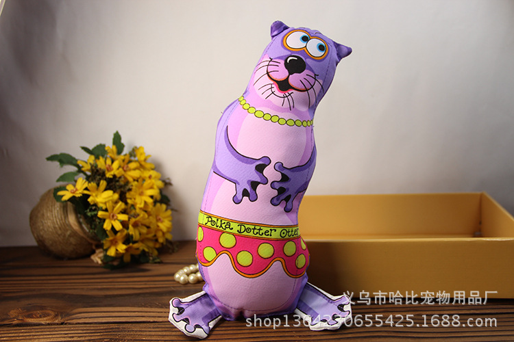 紫水獭 美国fatcat玩具棉绳发声玩具 啃咬磨牙宠