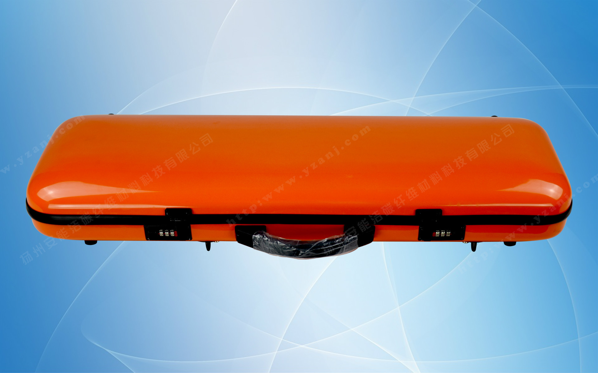 乐器箱包-橙色半碳纤维小提琴琴盒-乐器箱包尽