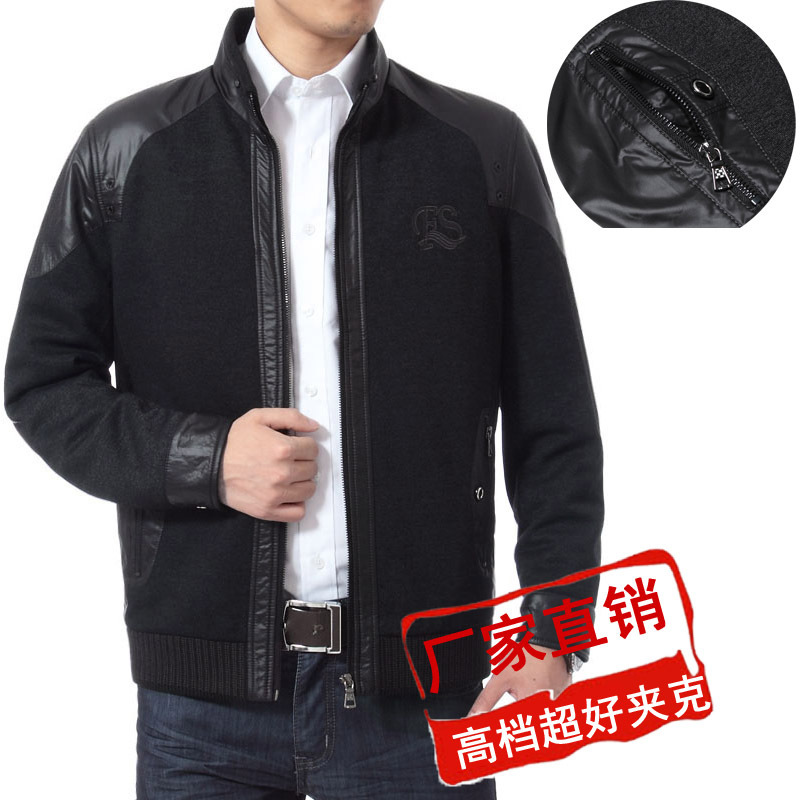 014春装新款中老年男装中年大码夹克<em>男外套</em>男