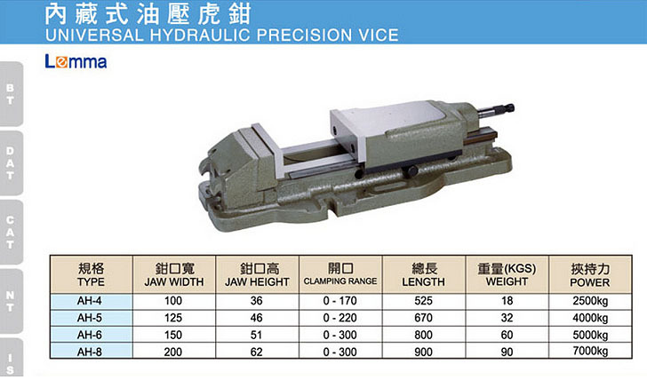 正河源内藏式油压虎钳 数控加工中心组合机床油压虎钳 进口正品
