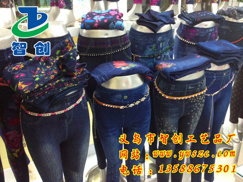 印花牛仔打底裤05