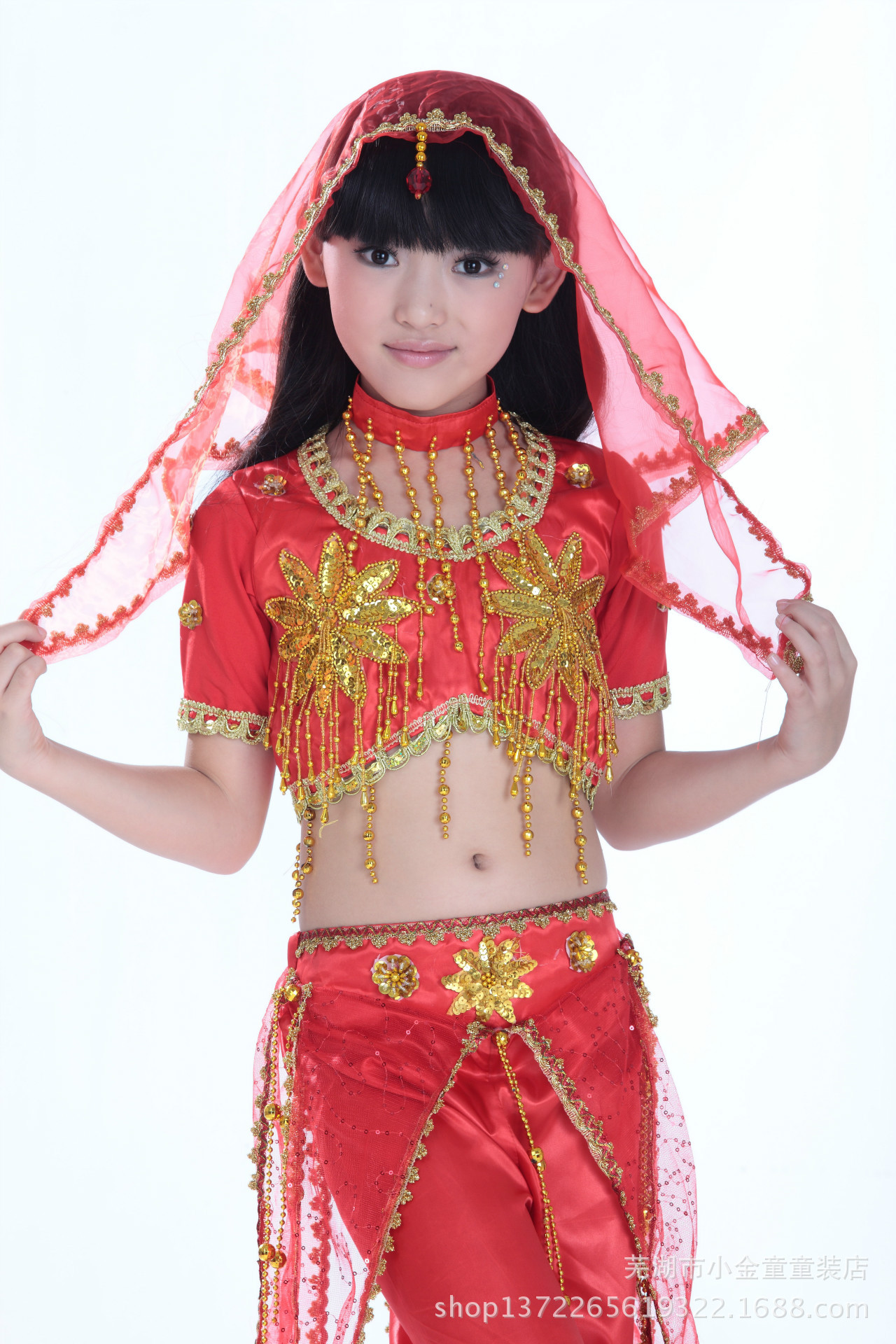 儿童六一演出服批发 儿童名族舞蹈裙 印度舞 肚