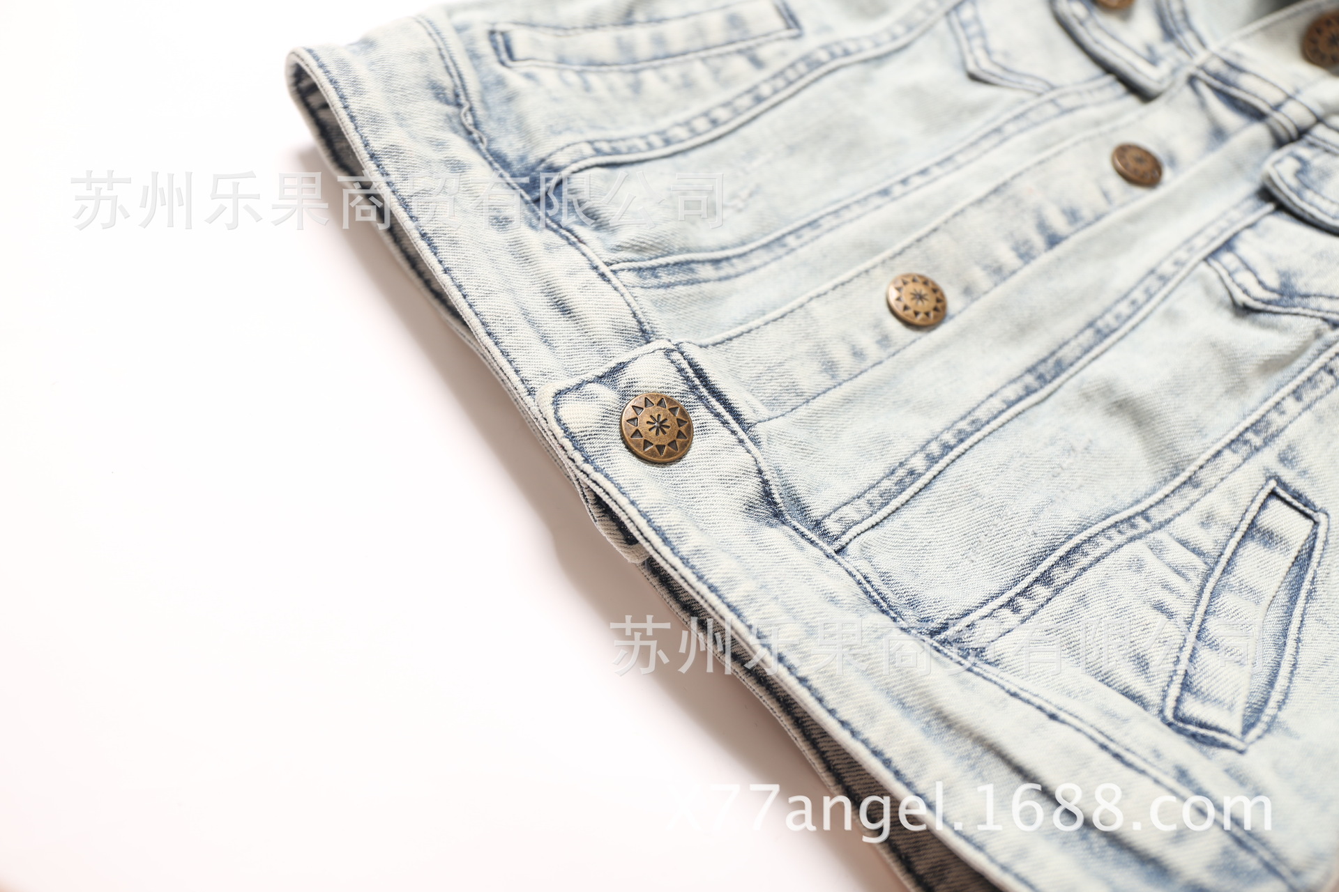 童<em>马甲</em>-外贸童装 <em>猫</em>抓水洗<em>白</em>儿童牛仔<em>马甲</em>背心