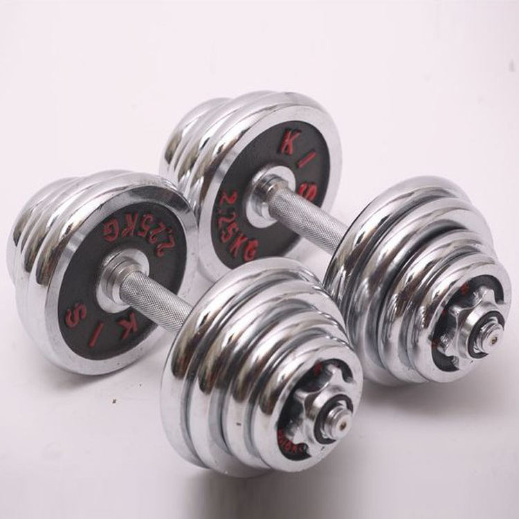 30KG多彩电镀光杆哑铃 实重 室内健身哑铃 图