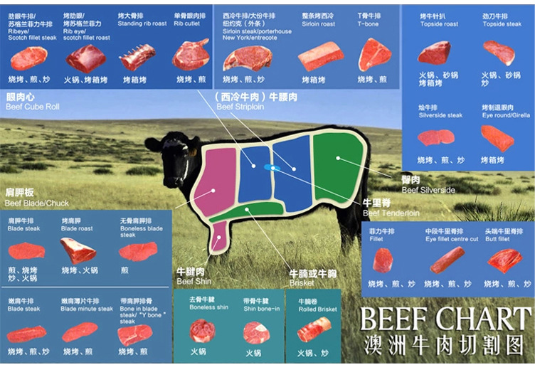 澳大利亚 优质进口 澳洲草饲冷冻牛肉 牛眼肉7肋a 安得利一级代理