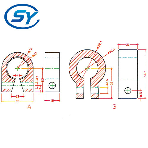 PP软管夹SY-021A.B图纸