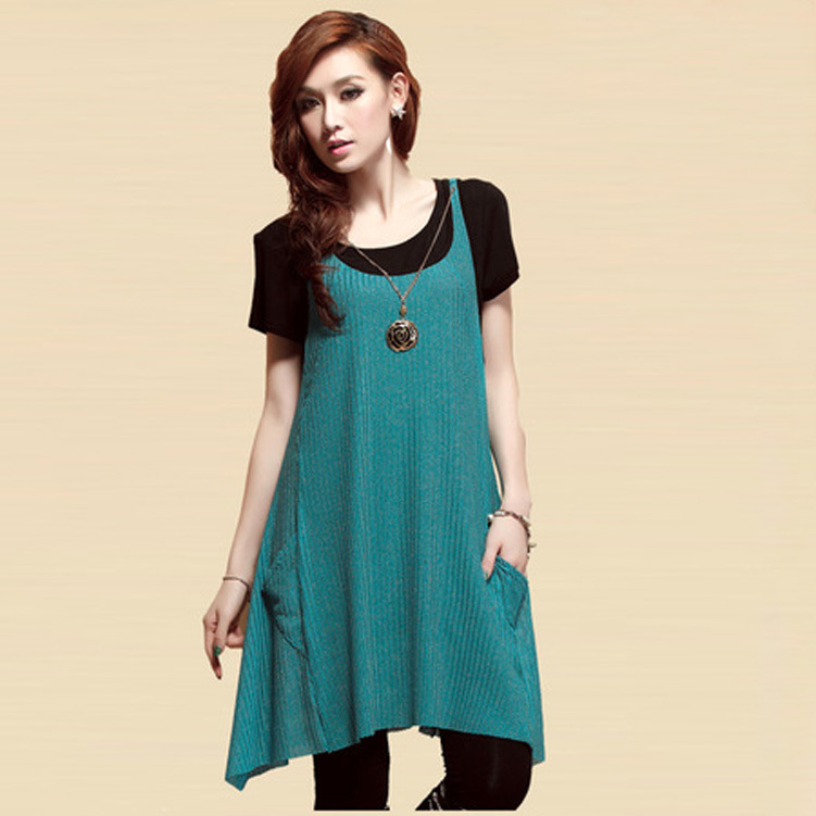 2014夏装爆款宽松韩版两件套连衣裙 品牌正品