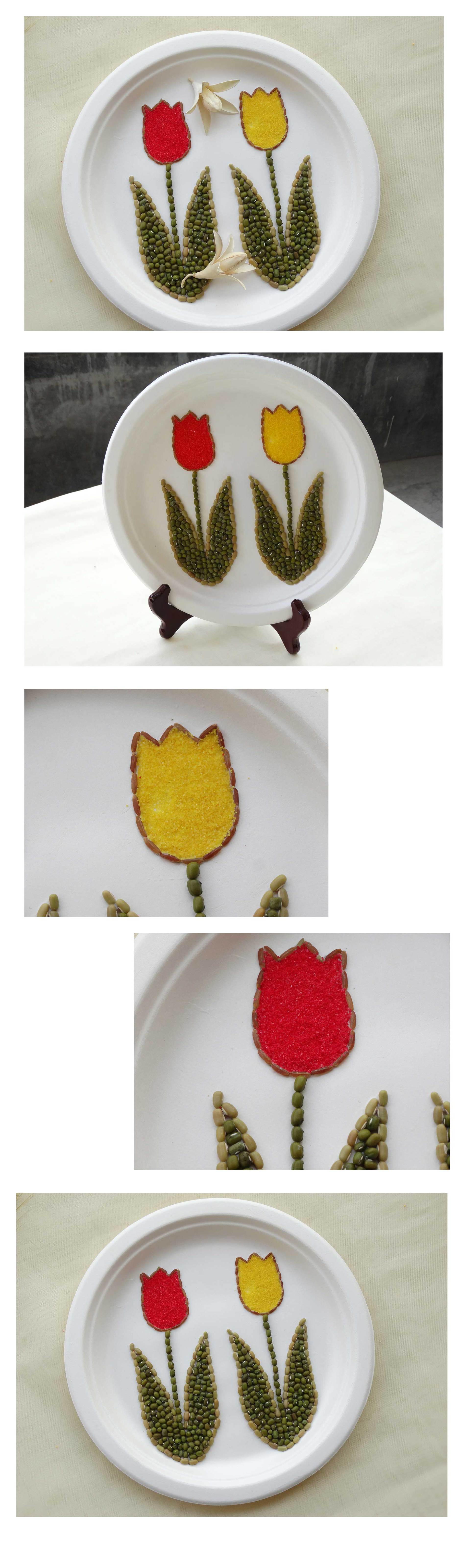 五谷杂粮粘贴画手工diy种子画 郁金香2.0 成品 半成品都有