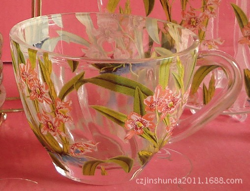 SD11A076 玻璃贴花烤花12头(六杯六碟) 欧式